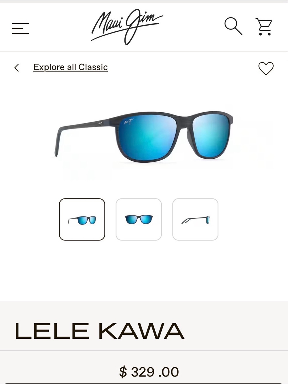 Maui Jim Lele Kawa Sunglasses - Black Frame with Blue Mirror Lenses